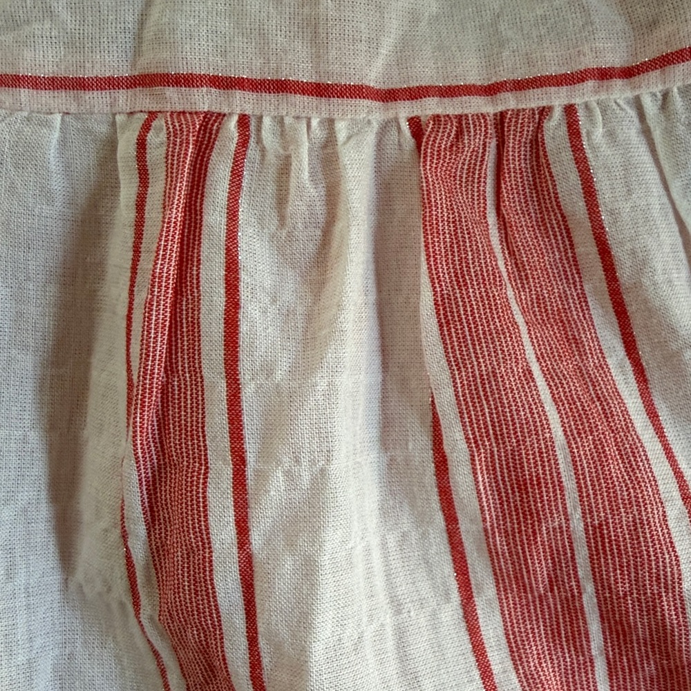 Loft Red & White Striped Babydoll Style Tank Top - Picture 4 of 6